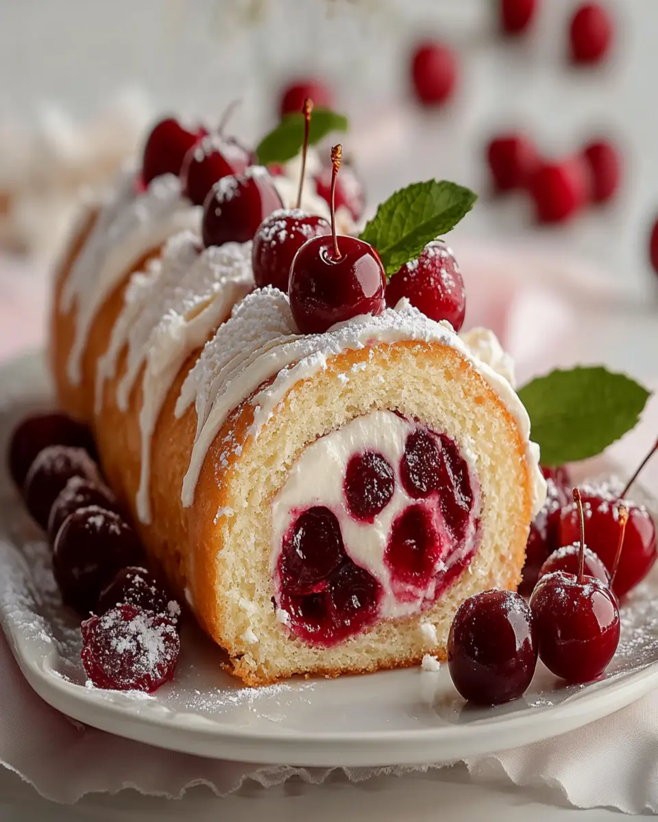 Cherry Cream Swiss Roll First Image First Image