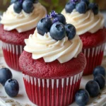 Red Velvet Blueberry Cupcakes First Image First Image