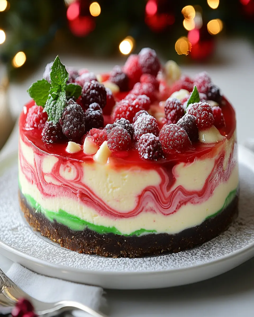 Christmas No-Bake Cheesecake First Image First Image