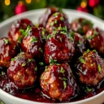 Christmas Cranberry Beef Meatballs First Image First Image