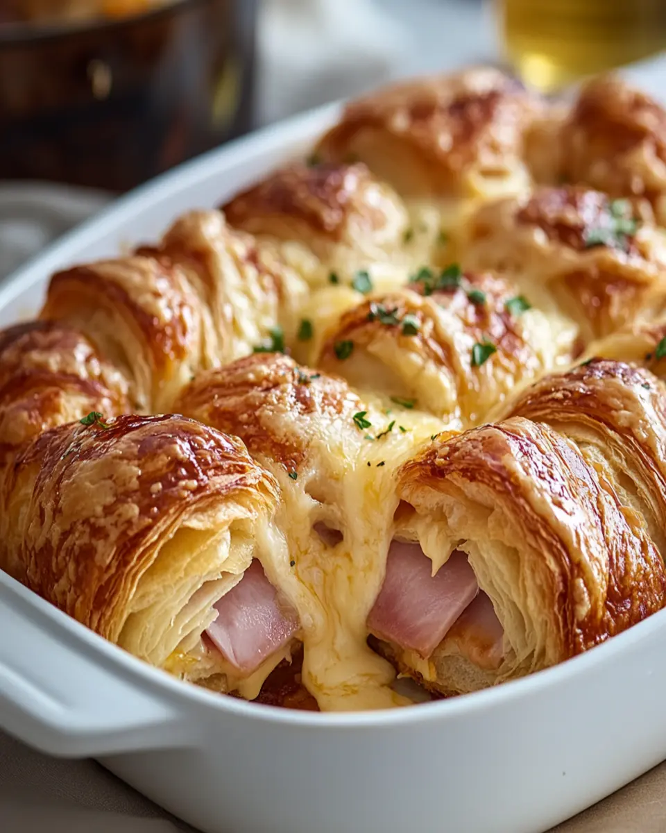 Ham and Cheese Croissant Bake : Buttery, Golden & Crowd-Pleasing First Image First Image