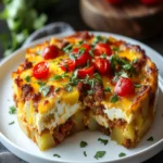 Spicy Chorizo & Potato Egg Casserole with Melty Cheese First Image First Image