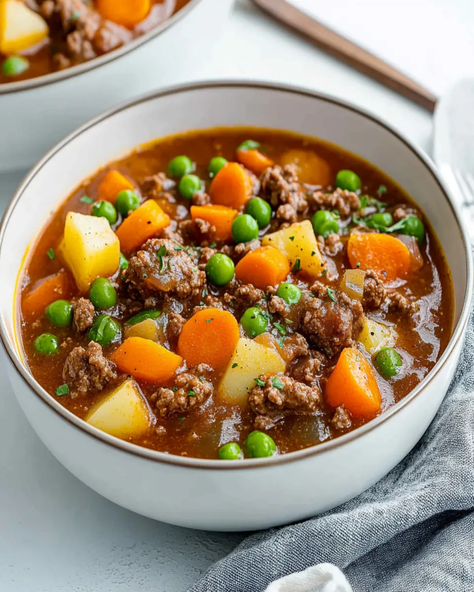 Crock Pot Ground Beef Stew First Image First Image
