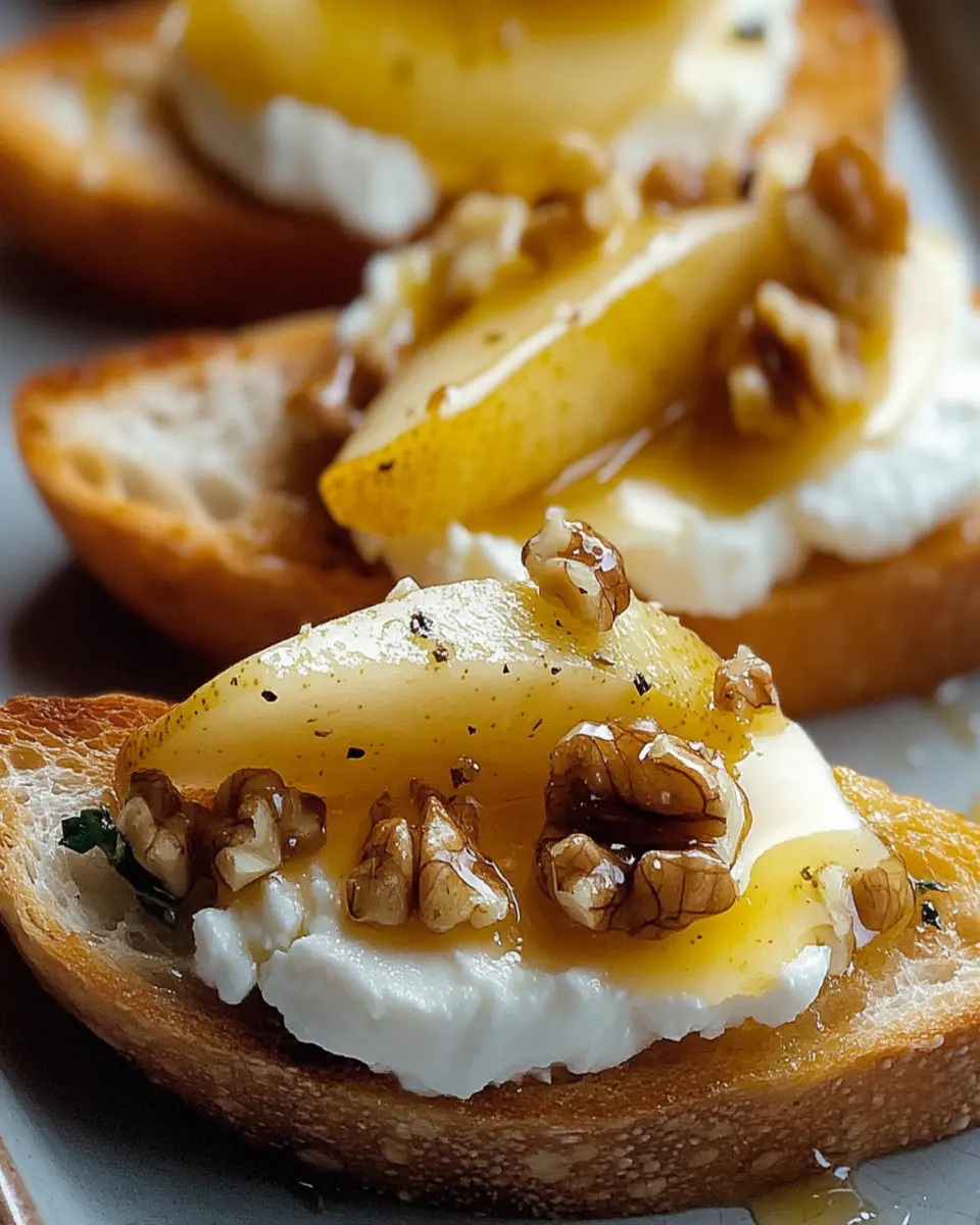 Irresistible Pear Walnut Bruschetta for Fall Gatherings First Image First Image