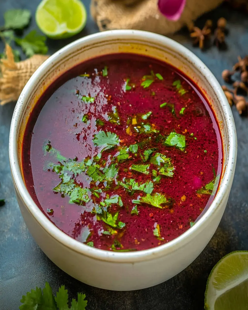 Beetroot Rasam Recipe (Beetroot Saaru) First Image First Image