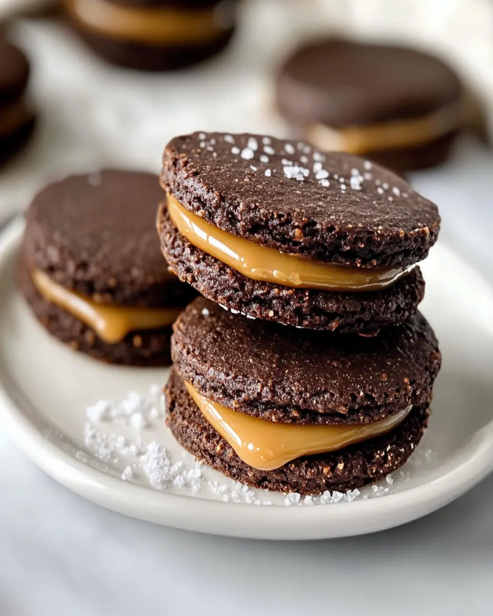 Chocolate Caramel Sandwich Cookies First Image First Image