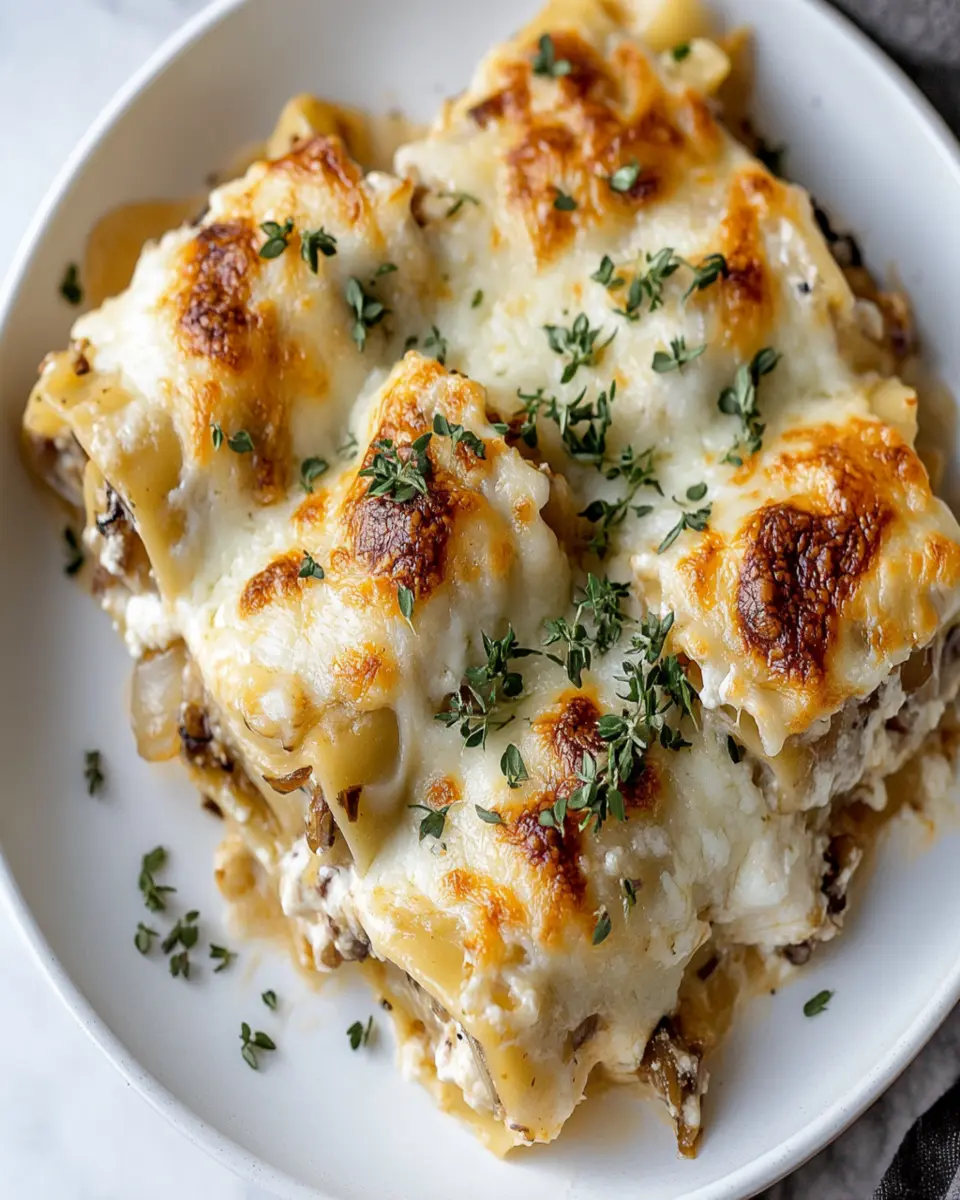 French Onion Chicken Lasagna Roll Ups – A Comfort Food Classic with a Gourmet Twist First Image First Image