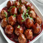 Crockpot Cranberry Meatballs (3 Ingredients) First Image First Image