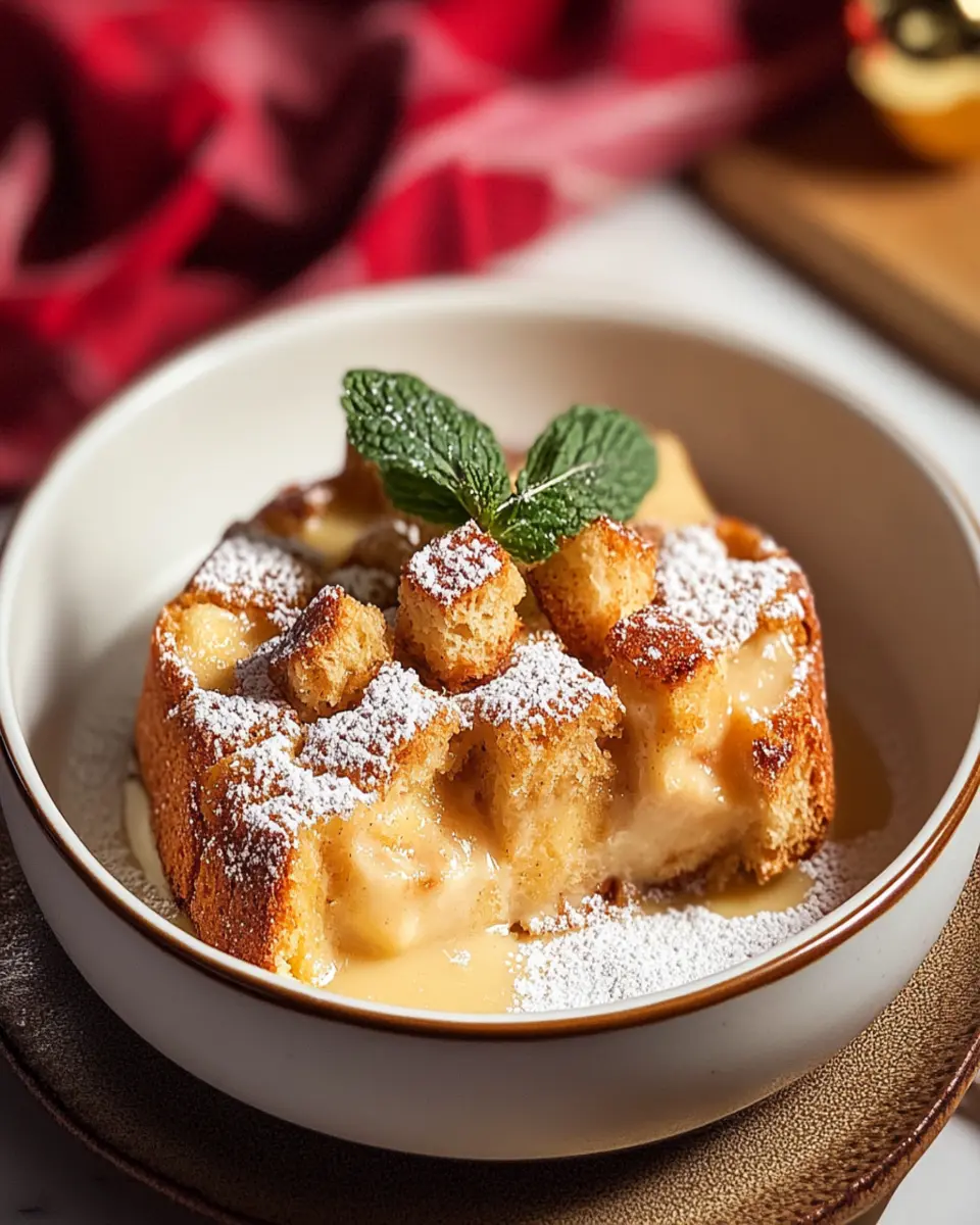 Indulge in Decadent Eggnog Bread Pudding Delight First Image First Image