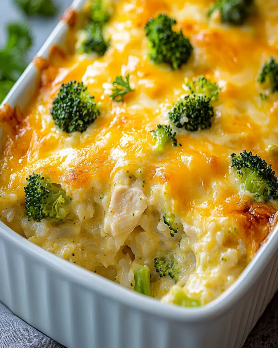 Cheesy Broccoli Chicken and Rice Casserole First Image First Image