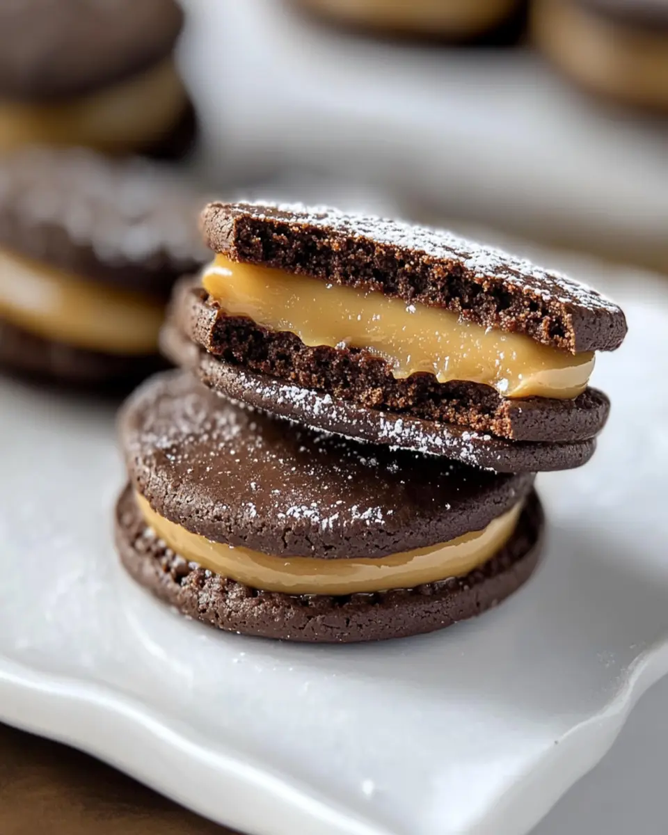 Chocolate Caramel Sandwich Cookies First Image First Image