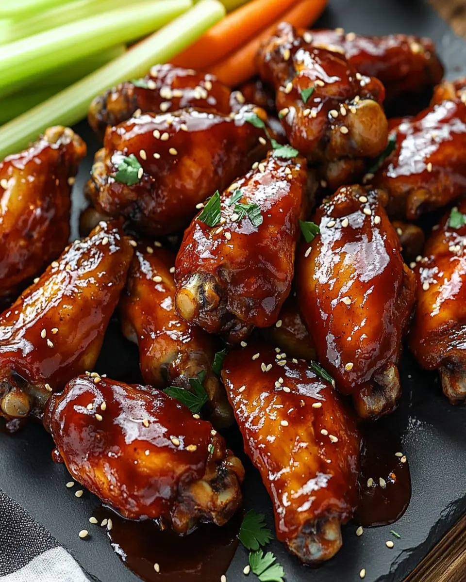 Ultimate Super Bowl Sticky BBQ Chicken Wings Recipe First Image First Image