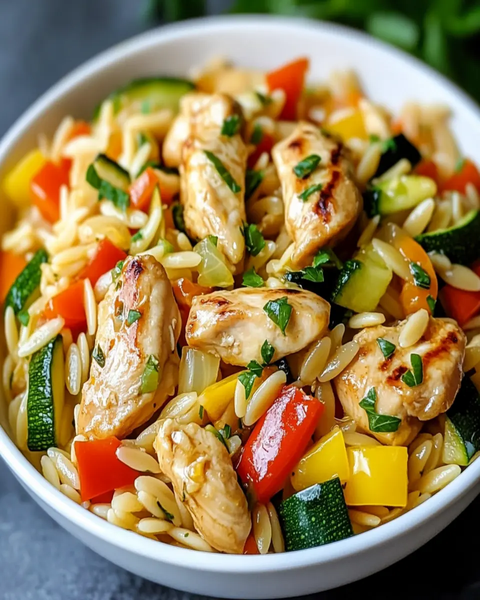 Lemon Chicken & Veggie Orzo Stir Fry Recipe First Image First Image