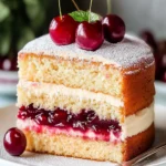Irresistible Cherry Sour Cream Cake – A Sweet Delight First Image First Image