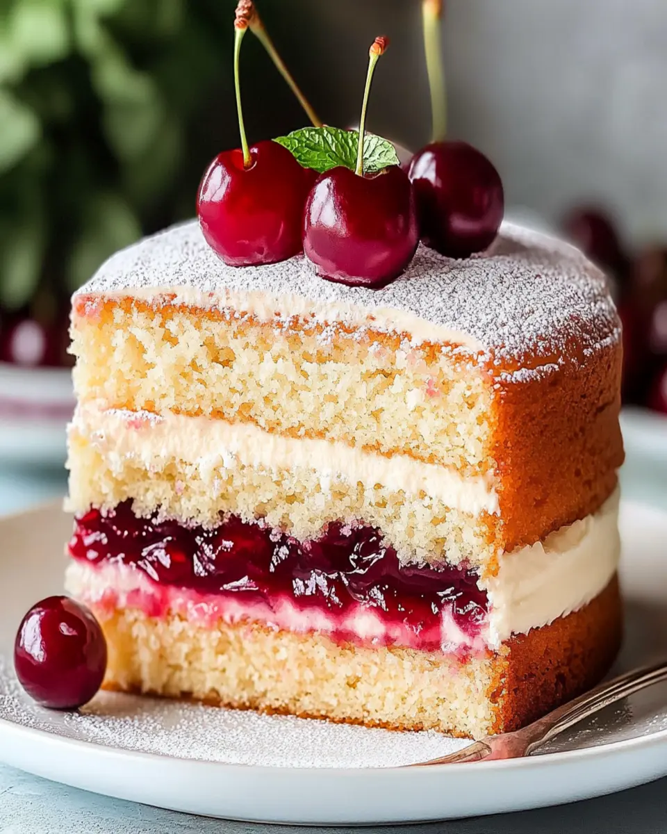 Irresistible Cherry Sour Cream Cake – A Sweet Delight First Image First Image