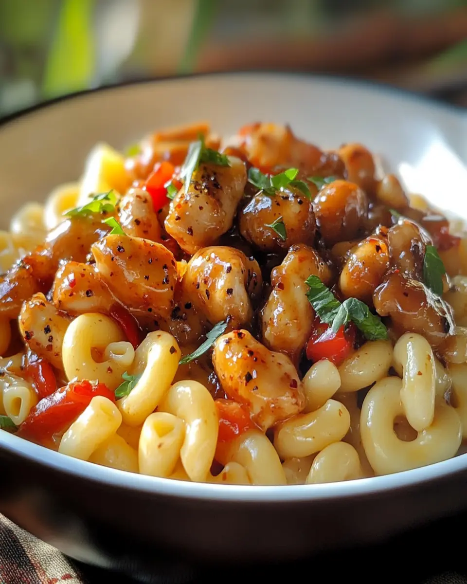 Sweet & Spicy Honey Pepper Chicken Mac for Flavor Lovers First Image First Image