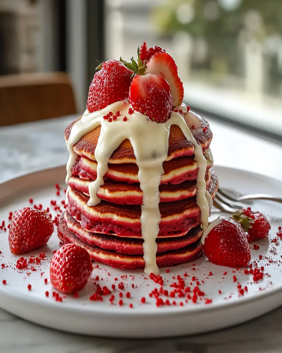 Red Velvet Pancakes For A Sweet Valentine’s Breakfast First Image First Image