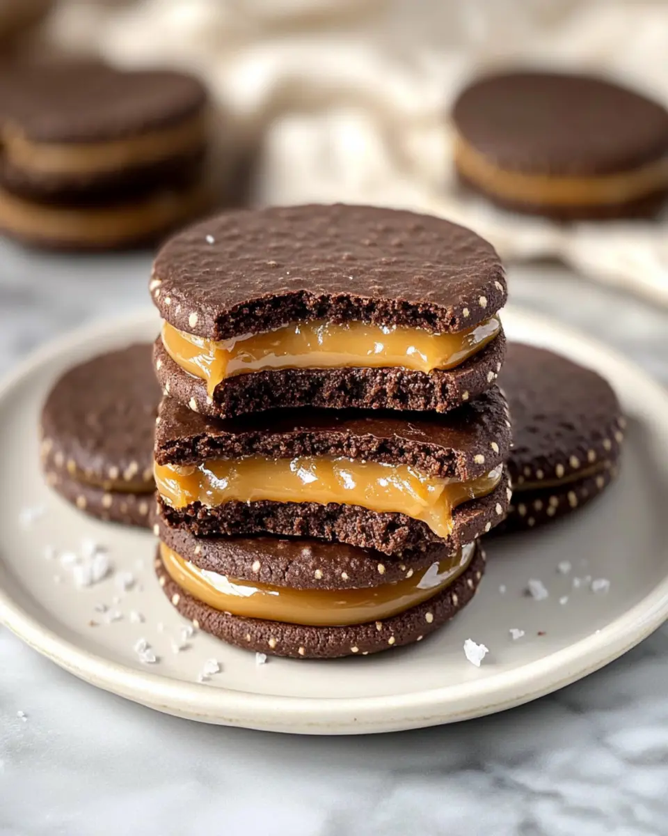 Chocolate Caramel Sandwich Cookies First Image First Image