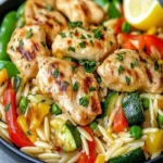 Lemon Chicken & Veggie Orzo Stir Fry Recipe First Image First Image