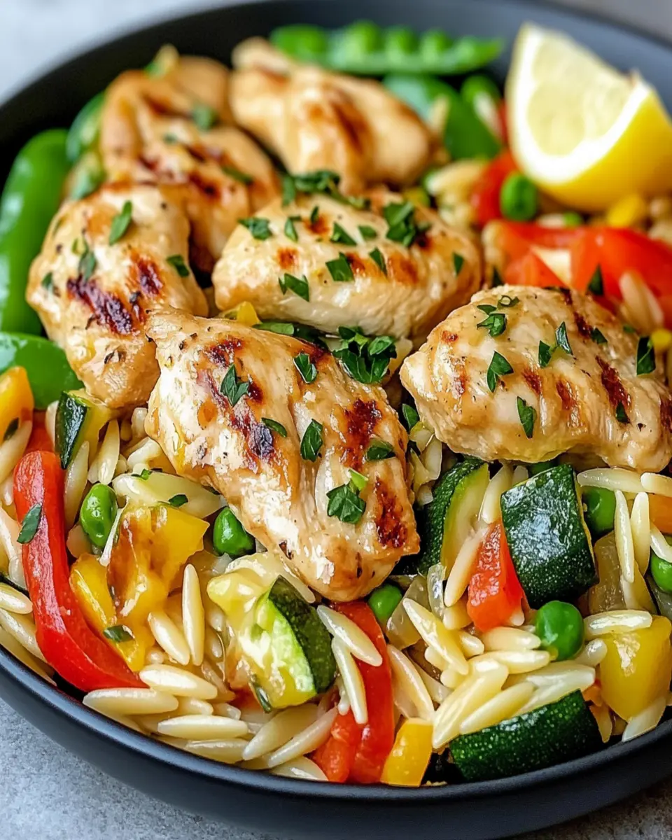Lemon Chicken & Veggie Orzo Stir Fry Recipe First Image First Image