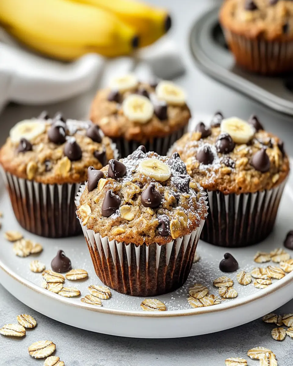 Irresistible Oatmeal Banana Chocolate Chip Muffins Recipe First Image First Image