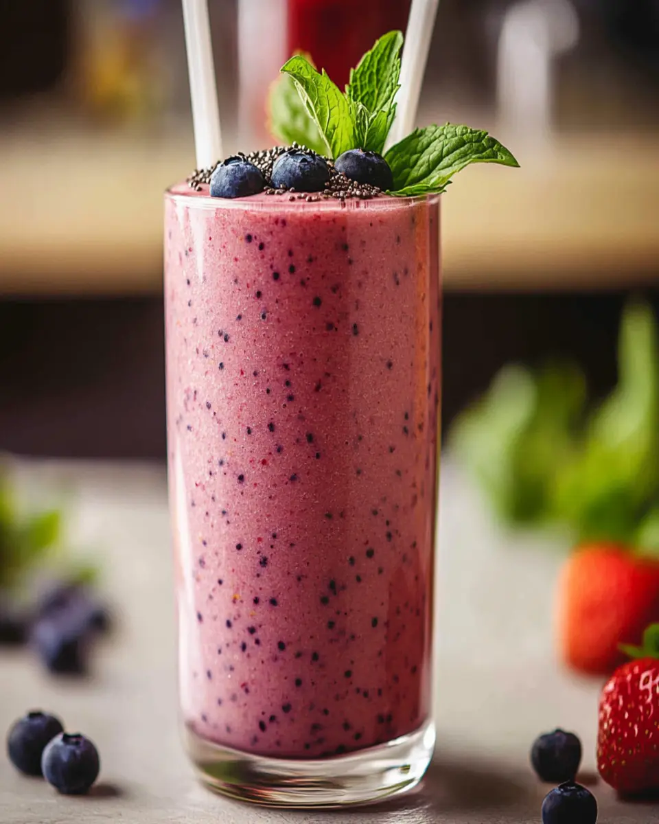 Strawberry Blueberry Smoothie (No Banana) First Image First Image