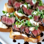 Savory Steak Crostini with Creamy Horseradish Delight First Image First Image