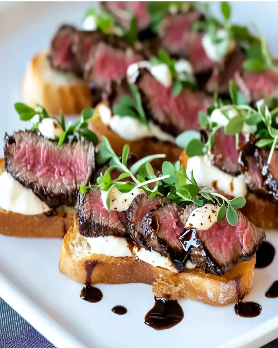 Savory Steak Crostini with Creamy Horseradish Delight First Image First Image