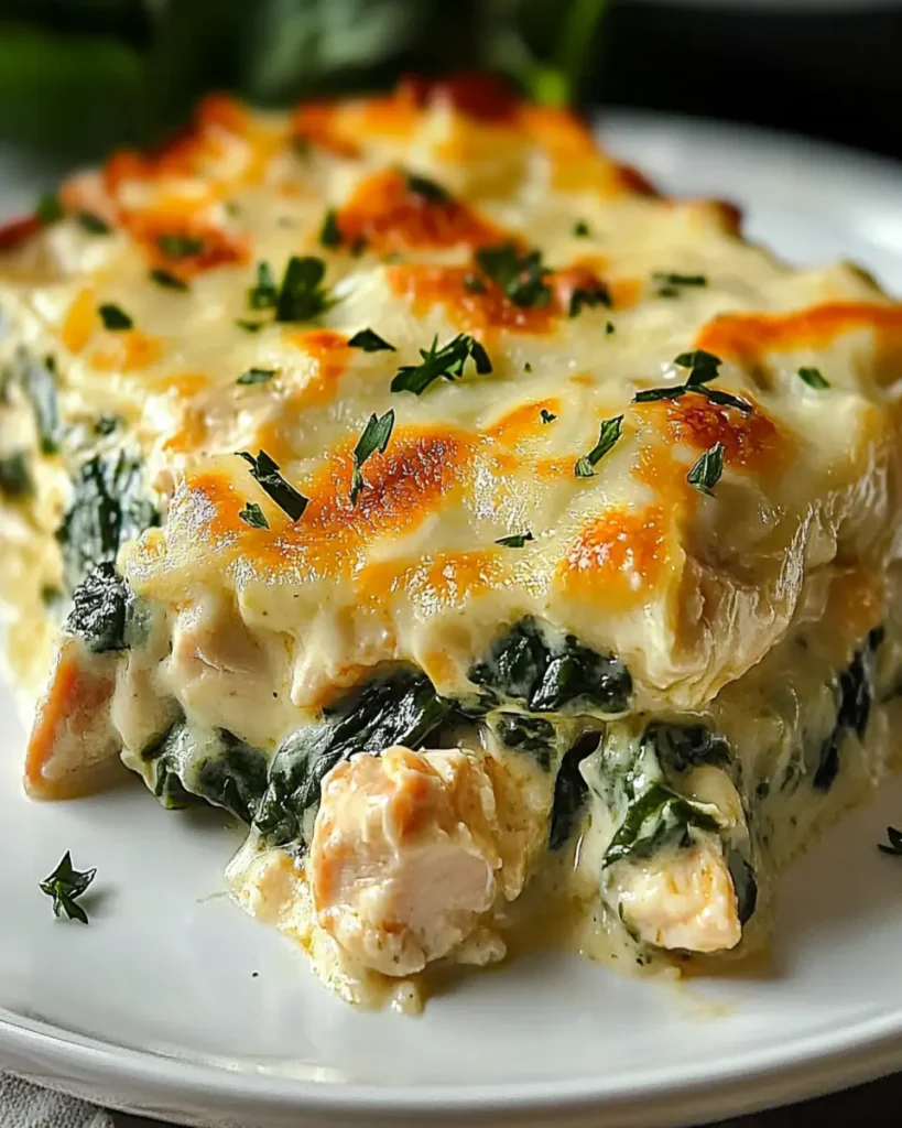 Chicken and Spinach Casserole with Cream Cheese First Image First Image