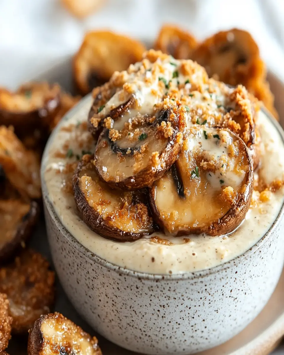 Keto Fried Sliced Mushrooms with Ranch First Image First Image