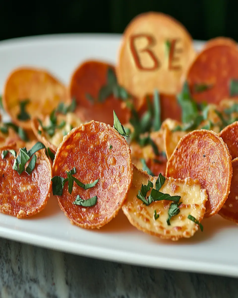 Pepperoni Cheese Crisps Recipe First Image First Image