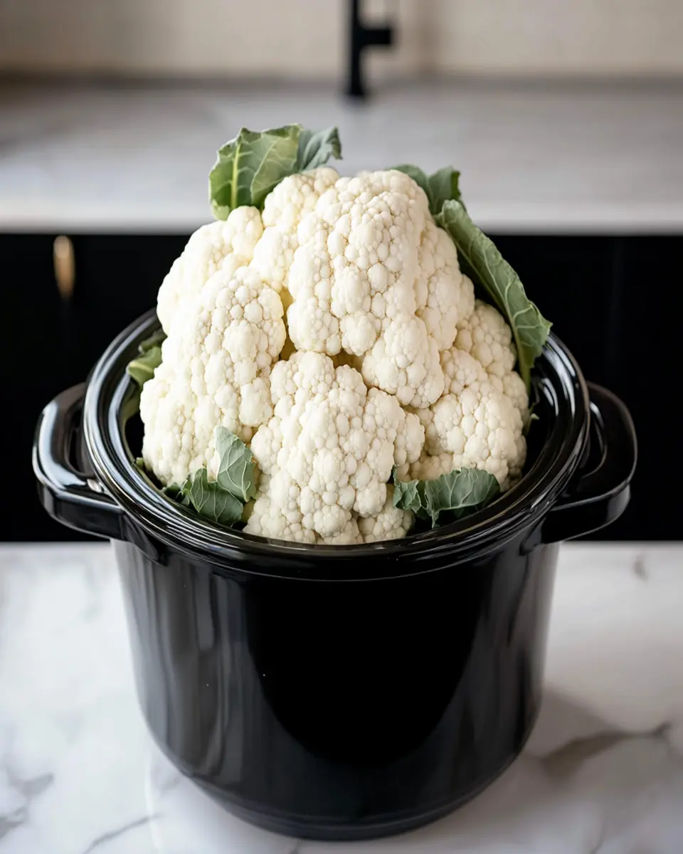 just toss the cauliflower in the crockpot — trust me First Image First Image