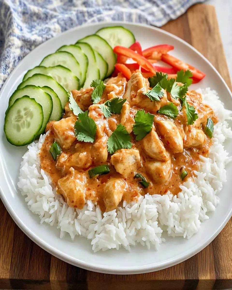 Easy Crockpot Thai Peanut Chicken Recipe First Image First Image