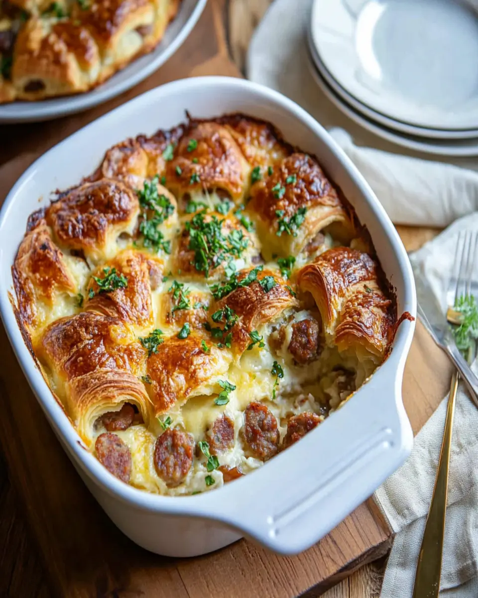 Sausage & Croissant Breakfast Casserole Recipe First Image First Image