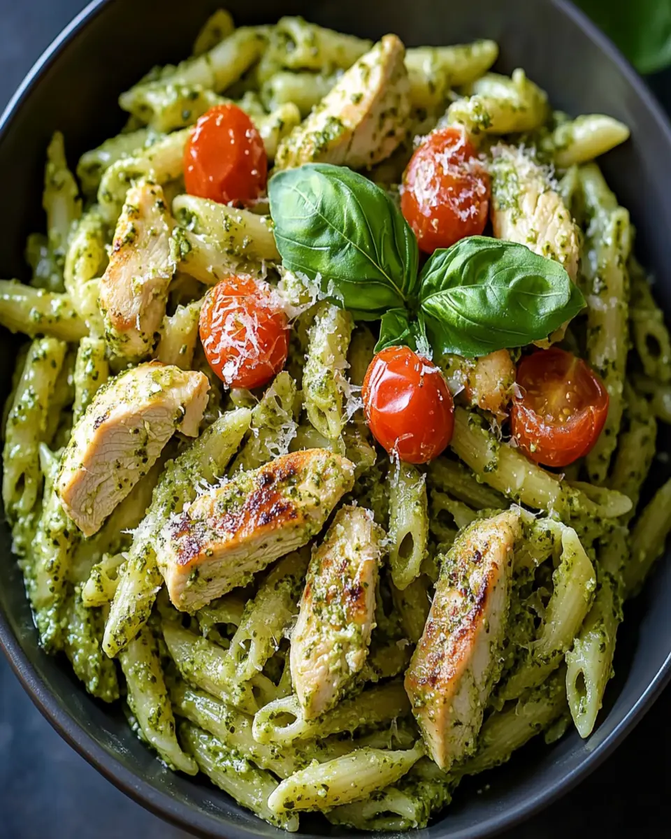 Creamy Chicken Pesto Pasta Recipe-Easy & Delicious First Image First Image