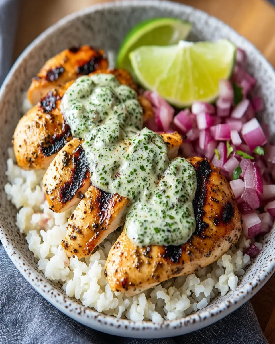 Keto Peruvian Chicken and Cauliflower Rice with Green Sauce First Image First Image