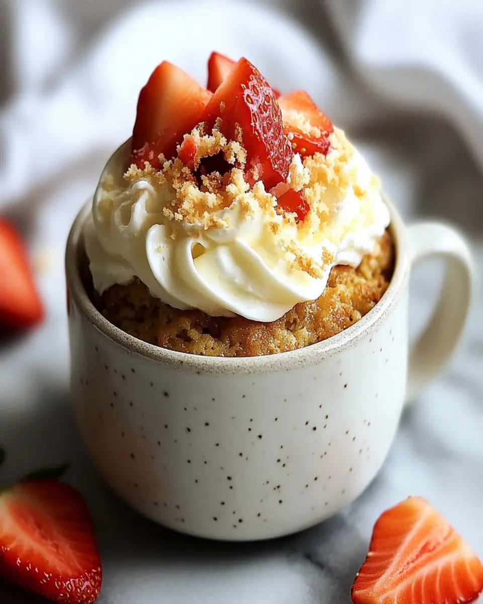 Keto Strawberries and Cream Mug Cake First Image First Image