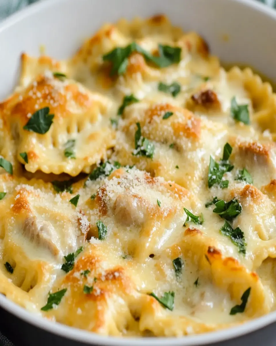 Chicken Alfredo Baked Ravioli First Image First Image