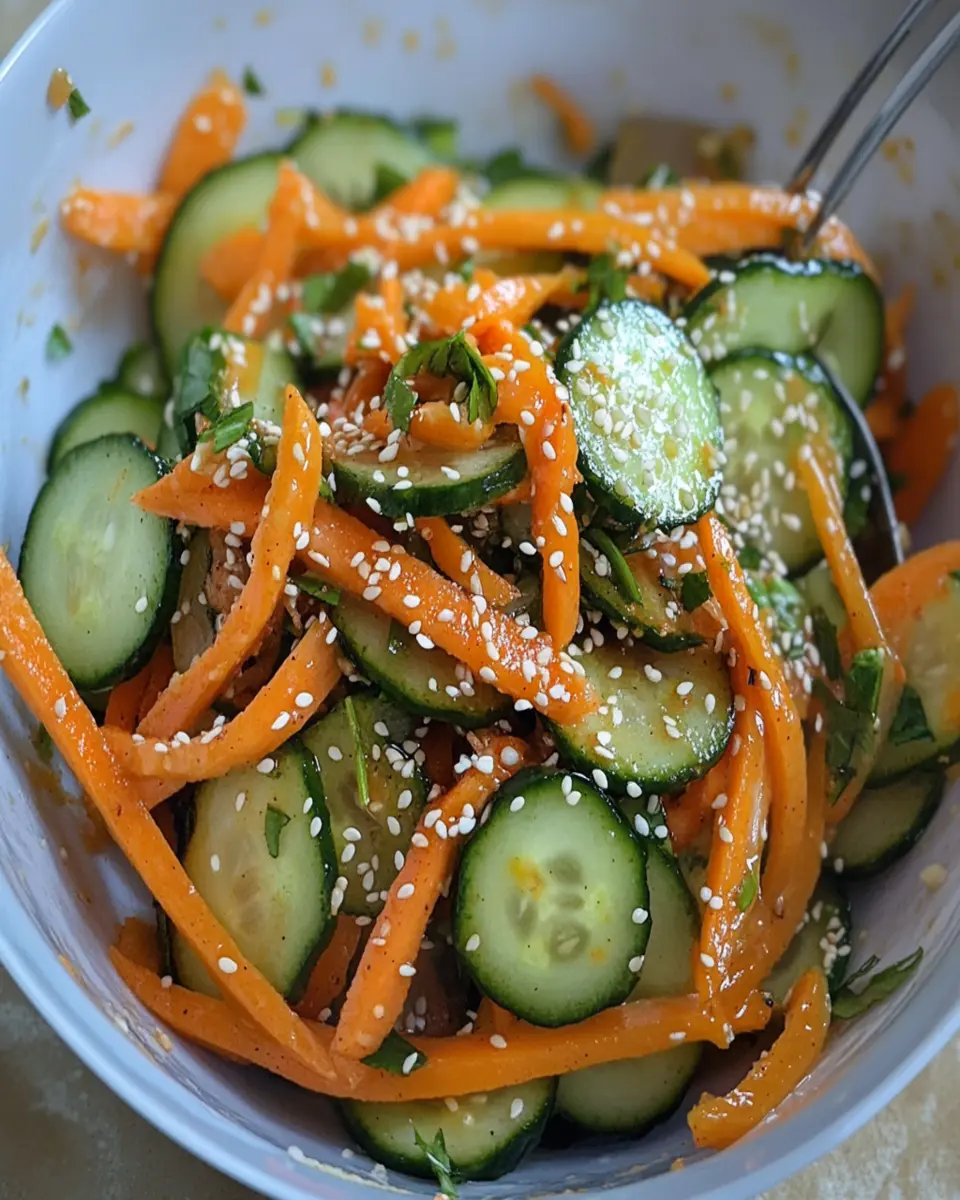 Spicy Sesame Cucumber Carrot Salad First Image First Image