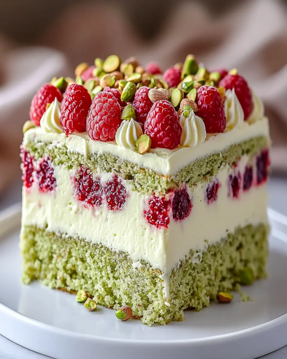 Heavenly Pistachio Raspberry Cake First Image First Image