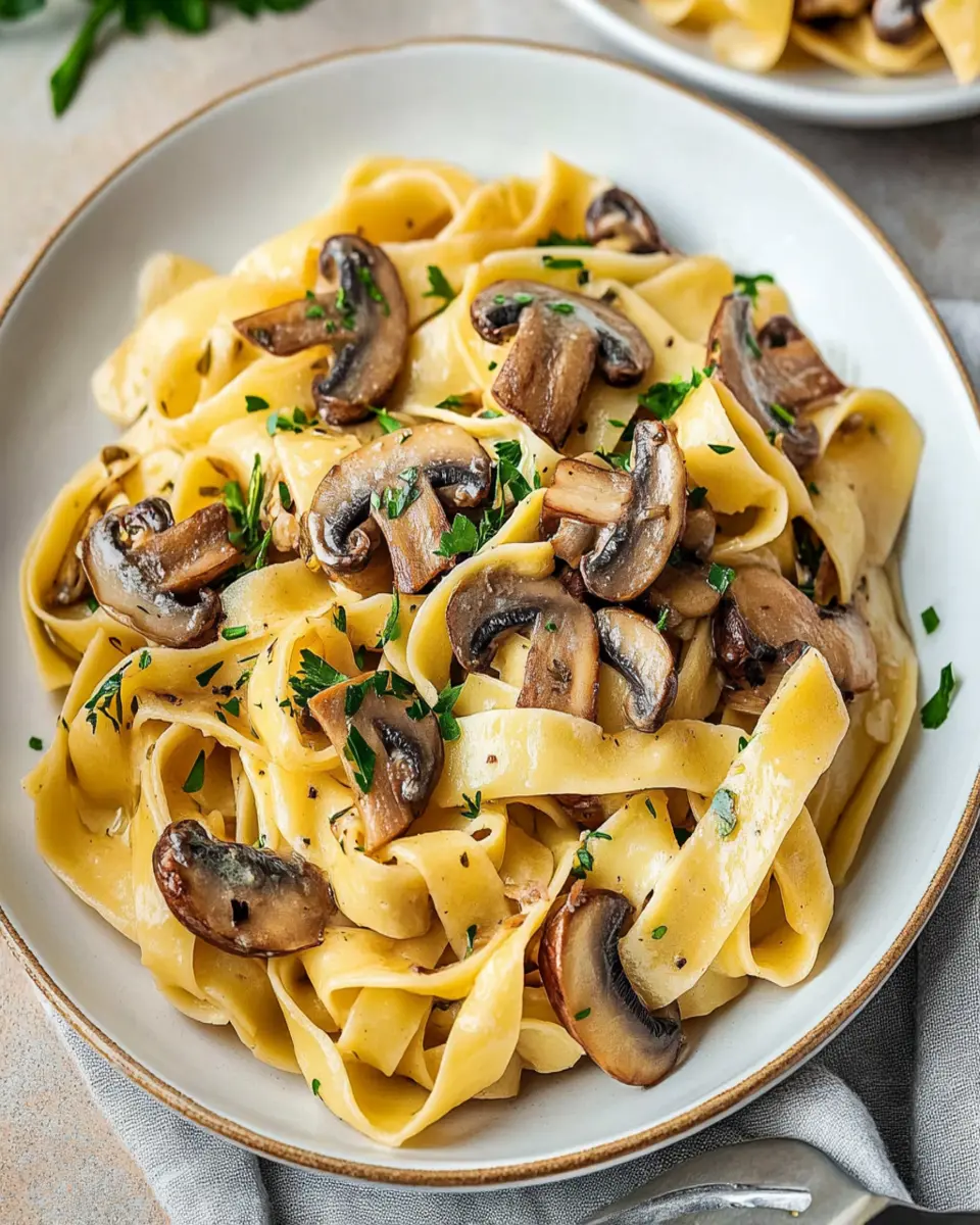 Mushroom Tagliatelle with Olive Oil and Garlic First Image First Image