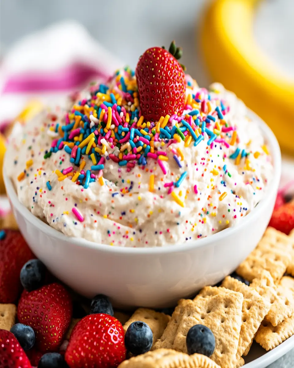 Fluffy Funfetti Dip Recipe with Cake Mix and Yogurt First Image First Image