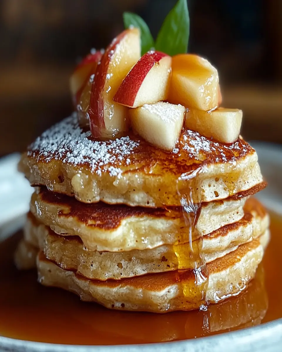 Apple Pie Pancakes with Vanilla Maple Syrup First Image First Image
