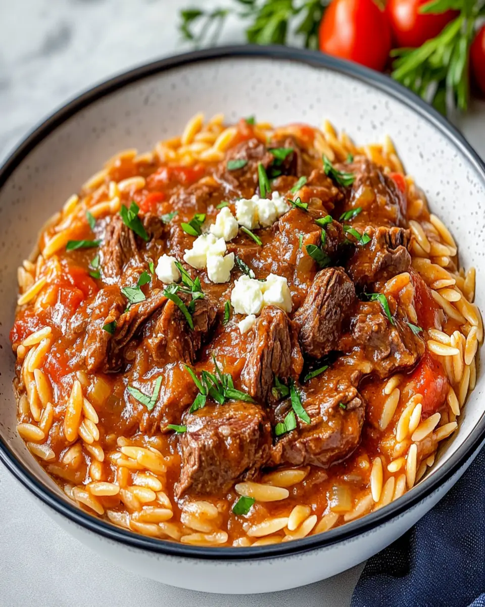 Giouvetsi (Greek Beef Stew with Orzo) First Image First Image