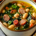 Smoked Sausage, White Bean and Spinach Soup First Image First Image