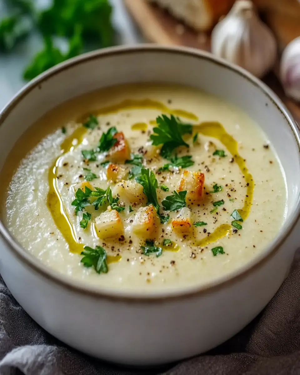 Creamy Czech Garlic Soup First Image First Image