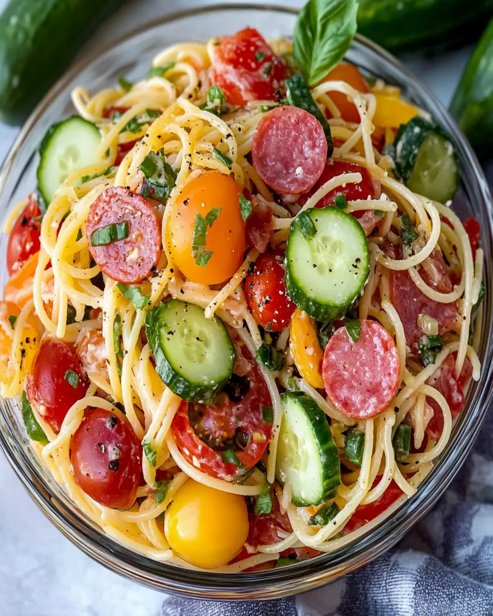 Spaghetti Salad with Italian Dressing Recipe First Image First Image