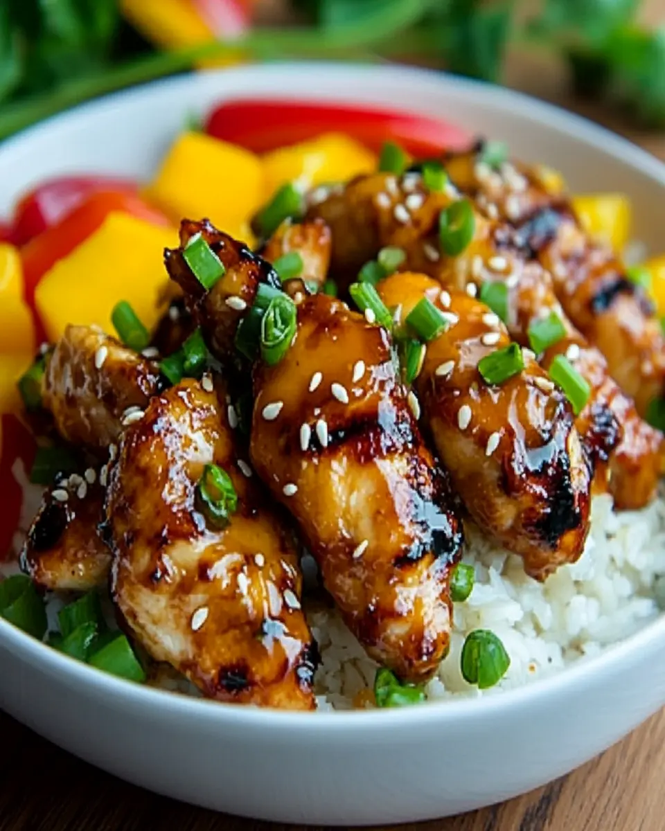Irresistible Sweet & Savory Asian Mango Glazed Chicken Twists First Image First Image