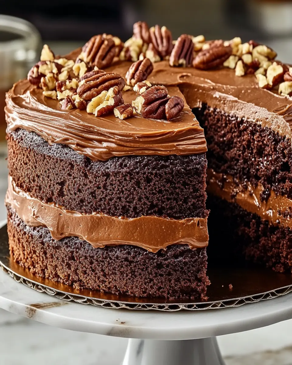 CHOCOLATE PECAN LAYER CAKE: Indulge in Decadence! First Image First Image