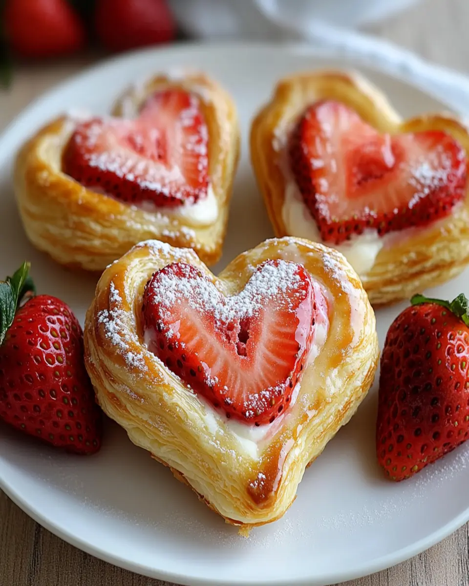Strawberry Cream Cheese Heart Danishes First Image First Image